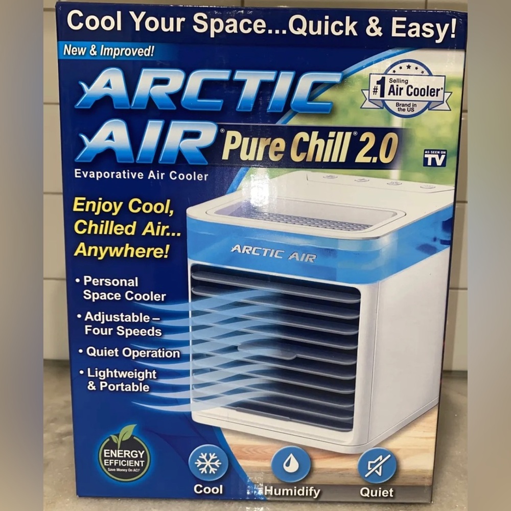 Arctic Air Pure Chill 2.0 Evaporative Personal Cooler Portable Fan Table Top.